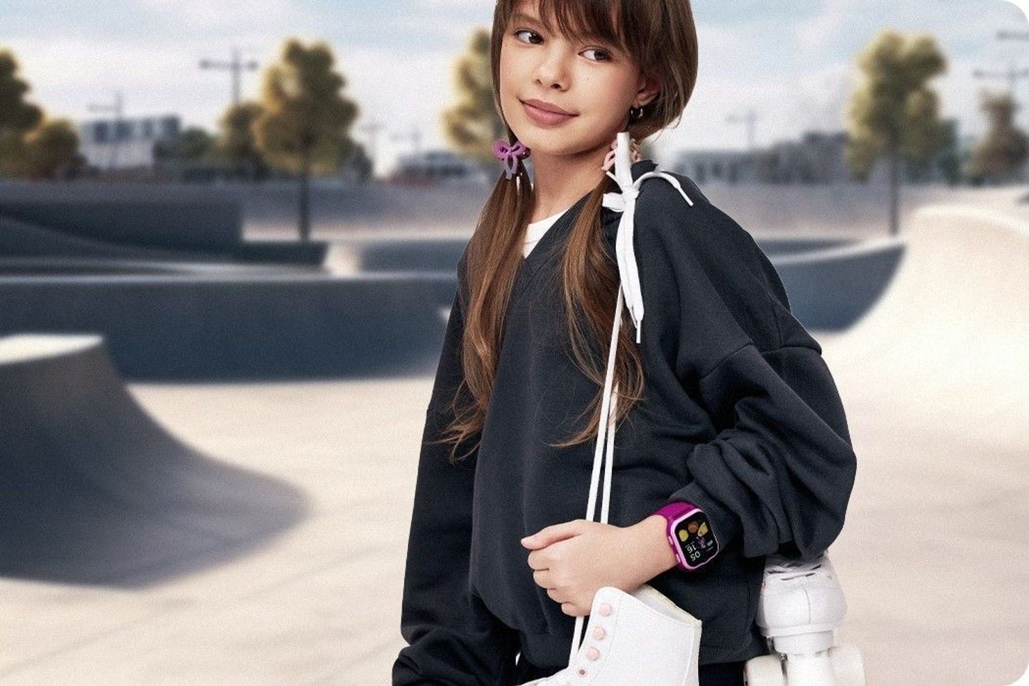 Smartwatch dziecięcy Garett Kids eSIM 4G różowy.  Smartwatch dla dziewczynki, chłopca z whatsapp. Zegarek z GPS dla dziecka. Smartwatch dla dziecka na prezent.5.webp